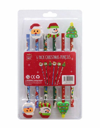 Picture of FESTIVE MAGIC PENCILS 6PC WITH ERASERS