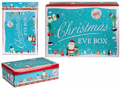 Picture of CHRISTMAS EVE BOX SANTA BLUE MEDIUM