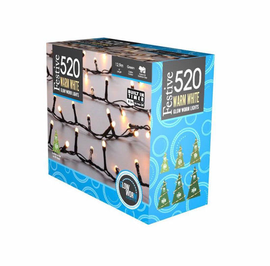 Picture of FESTIVE LIGHTS GLOW WORM 520 W/WHITE