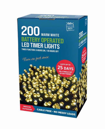 Picture of FESTIVE MAGIC LED B/O TIMER 200 LIGHTS W/WHT