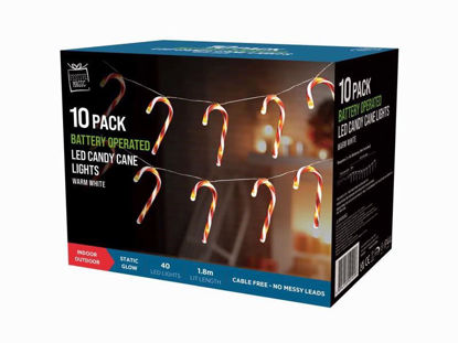 Picture of FESTIVE MAGIC LED LIGHTS CANDY CANE 10PC