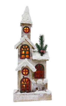 Picture of FESTIVE MAGIC LIGHT UP CHURCH 40CM SNOWY