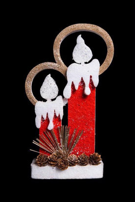 Picture of LED RED TWIN CANDLE 42CM