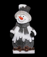 Picture of SILVER FOAM SNOWMAN 32CM