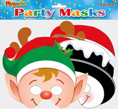 Picture of PLAYWRITE CHRISTMAS PARTY MASKS 12PC