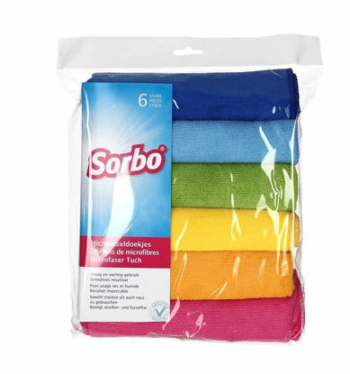 Picture of SORBO MICROFIBRE CLOTHS RAINBOW 6PCS