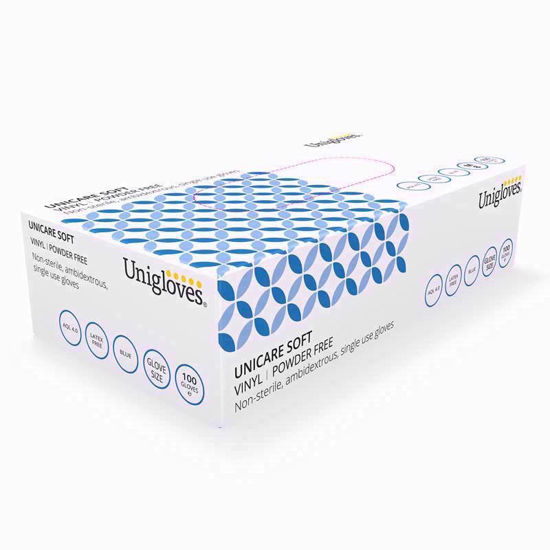 Picture of UNICARE VINYL BLUE POWDRFREE 100 GLOVE XLARGE