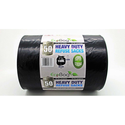 Picture of ECOBAG BLACK HEAVY DUTY 50 BAG 100 LTR