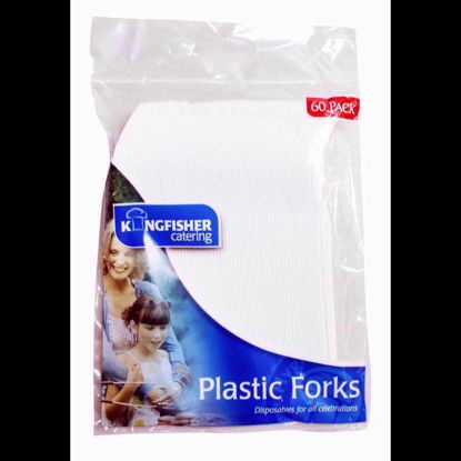 Picture of KINGFISHER PLASTIC CUTLERY WHITE 60 FORKS (SP