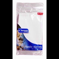 Picture of KINGFISHER PLASTIC CUTLERY WHITE 60 KNIVES