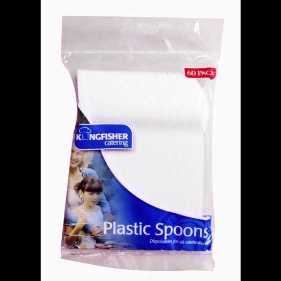 Picture of KINGFISHER PLASTIC CUTLERY WHITE 60 SPOON