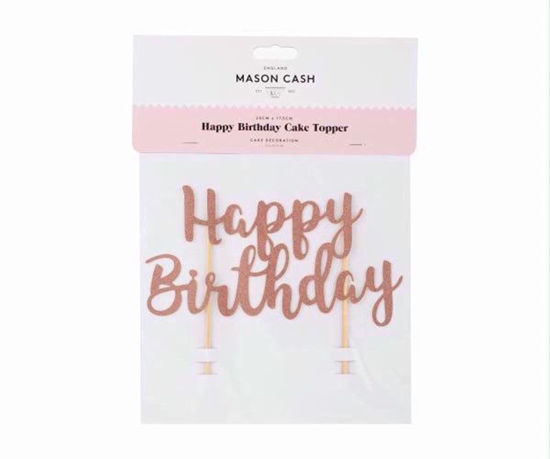 Picture of MASON CASH TOPPER HAPPY BIRTHDAY ROSE GOLD