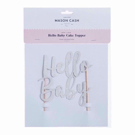 Picture of MASON CASH TOPPER HELLO BABY GLITTER SILVER