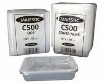 Picture of MP PLASTIC RECT 50 CONTAINERS & LIDS 500ML