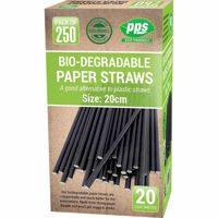 Picture of PAPER STRAW 250 BLACK STRAWS