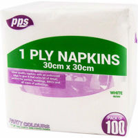 Picture of PPS 100 NAPKINS 1PLY WHITE 40X40CM