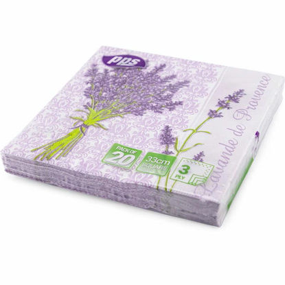 Picture of PPS 3PLY 33CM 20 NAPKINS LAVENDER FLOWER