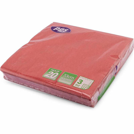 Picture of PPS 3PLY 33CM 20 NAPKINS RED