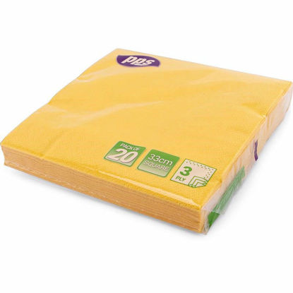 Picture of PPS 3PLY 33CM 20 NAPKINS YELLOW