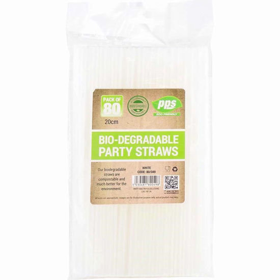 Picture of PPS BIODEGRADABLE PARTY 80 STRAWS