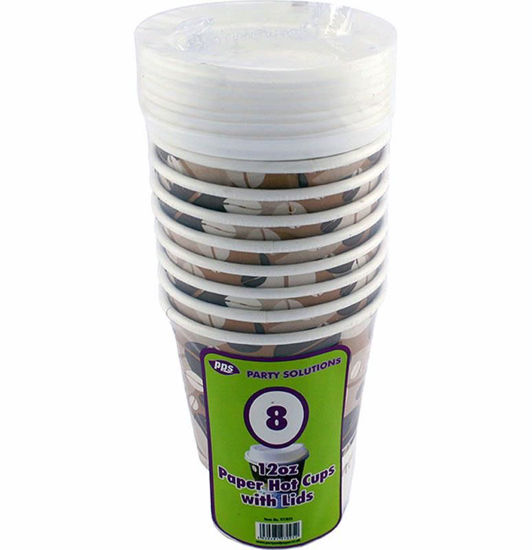 Picture of PPS PAPER 8 HOTCUPS & LIDS 12 OZ