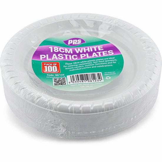 Picture of PPS PLASTIC 100 PLATES 18CM