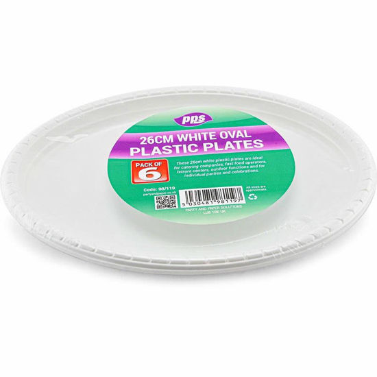 Picture of PPS WHITE OVAL 6 PLATES 26CM