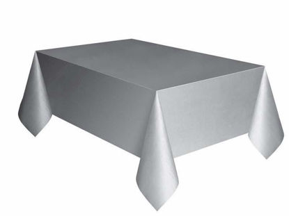 Picture of UNIQUE RECT SILVER TABLE COVER 54X108IN