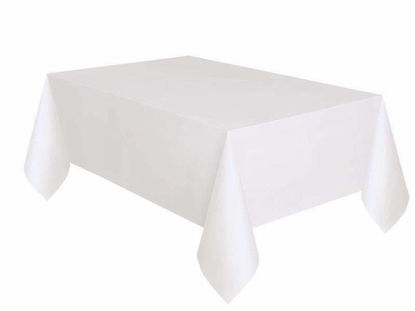 Picture of UNIQUE RECT WHITE TABLE COVER 54X108IN
