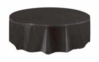 Picture of UNIQUE ROUND BLACK TABLE COVER 84IN