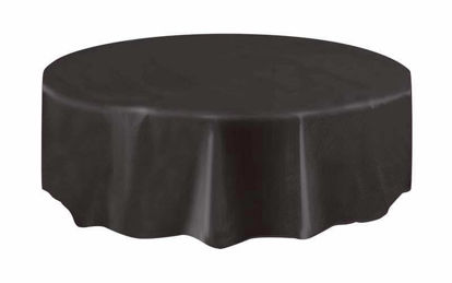 Picture of UNIQUE ROUND BLACK TABLE COVER 84IN