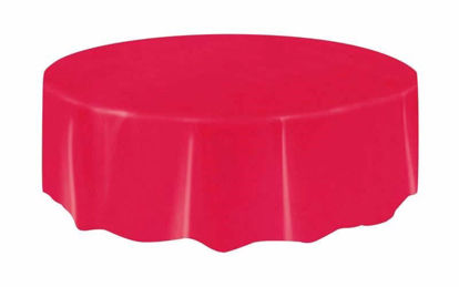 Picture of UNIQUE ROUND RED TABLE COVER 84IN