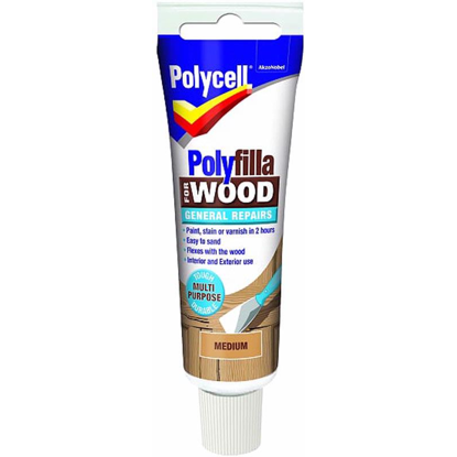 Picture of POLYCELL POLYFILLA WOOD GEN/REP MED TUBE 75GM