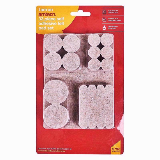 Picture of AMTECH SELF ADHESIVE FELT PAD SET 33PC