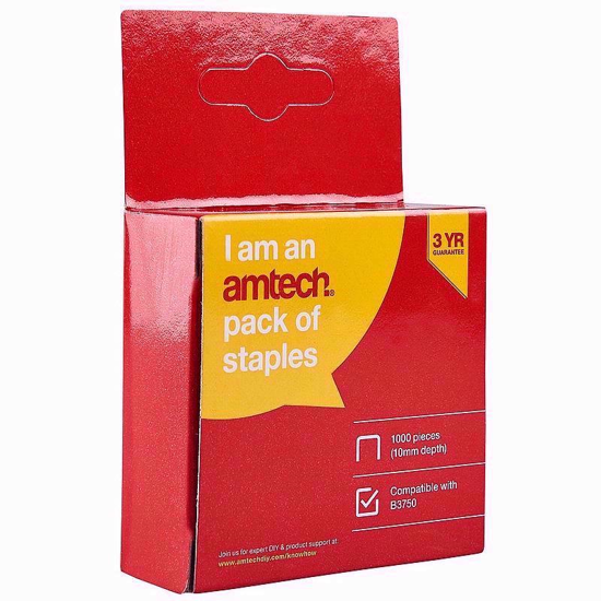 Picture of AMTECH STAPLES 10MM 1000PCS