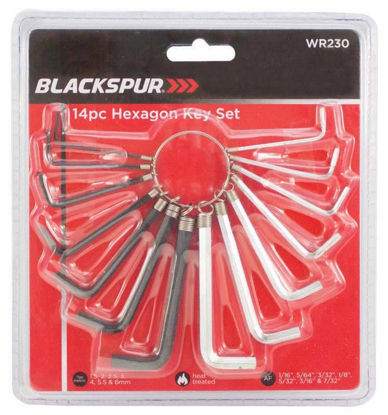 Picture of BLACKSPUR HEXAGON KEY 14PCE SET BOTH