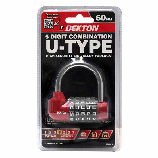 Picture of DEKTON COMBINATION LOCK 60MM 5 DIGIT U TYPE