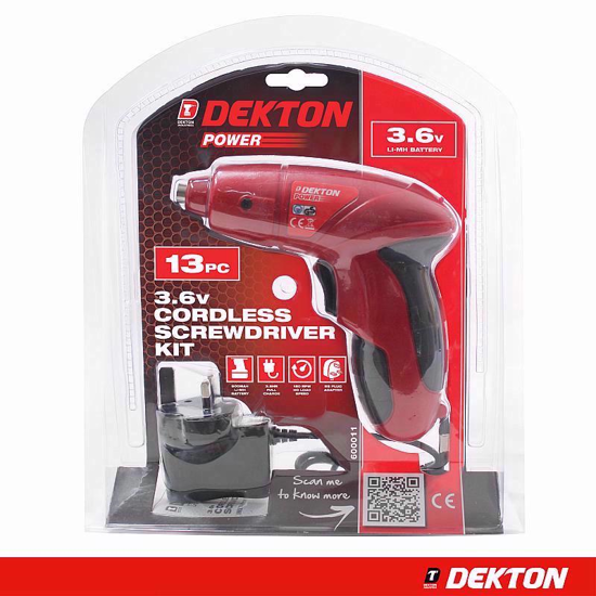 Picture of DEKTON CORDLESS SCREWDRIVER LI-ON 3.6V