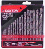 Picture of DEKTON DRILL HSS 19PC SET 1MM TO 10MM