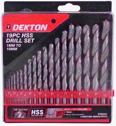 Picture of DEKTON DRILL HSS 19PC SET 1MM TO 10MM