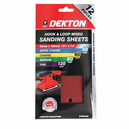 Picture of DEKTON HOOK /LOOP MIXED SANDING SHEETS 12PC