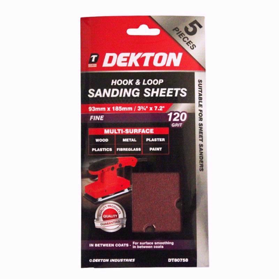 Picture of DEKTON HOOK /LOOP SAND SHEET 5PC 120GRIT