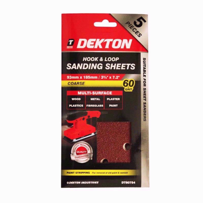 Picture of DEKTON HOOK /LOOP SAND SHEET 5PC 60GRIT