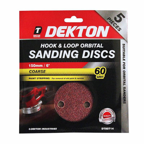 Picture of DEKTON HOOK&LOOP ORIBTAL SANDPAPER DICS 5PC