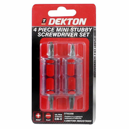 Picture of DEKTON MINI STUBBY SCREWDRIVER 4PC