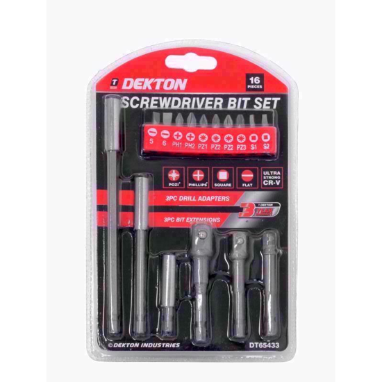 Picture of DEKTON SCREWDRIVER BIT SET 16PC