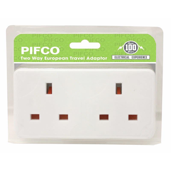 Picture of PIFCO EURO TRAVEL ADAPTER 2WAY