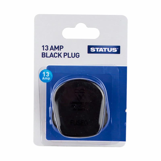 Picture of STATUS 13AMP BLK PLUG SINGLE B/CARD