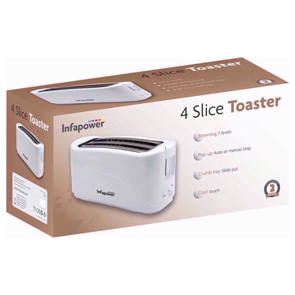 Picture of INFAPOWER TOASTER 4 SLICE WHITE