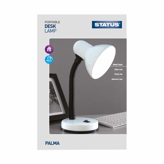 Picture of STATUS PALMA WHT DESK LAMP 2028ES